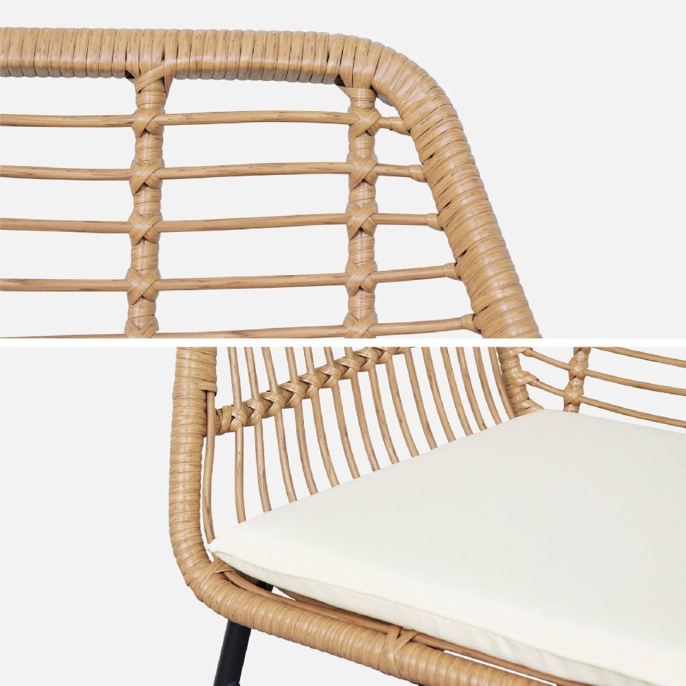 Conjunto De Muebles De Jardín Efecto Bambú Y Metal 4 Plazas Natuna Beige 93x43x54 Cm