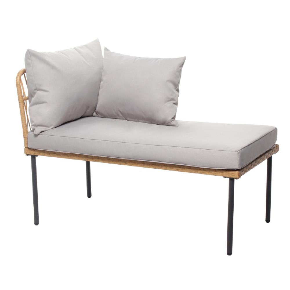 Conjunto De Muebles De Jardín Esquinero De 3 Plazas Efecto Ratán LECCE