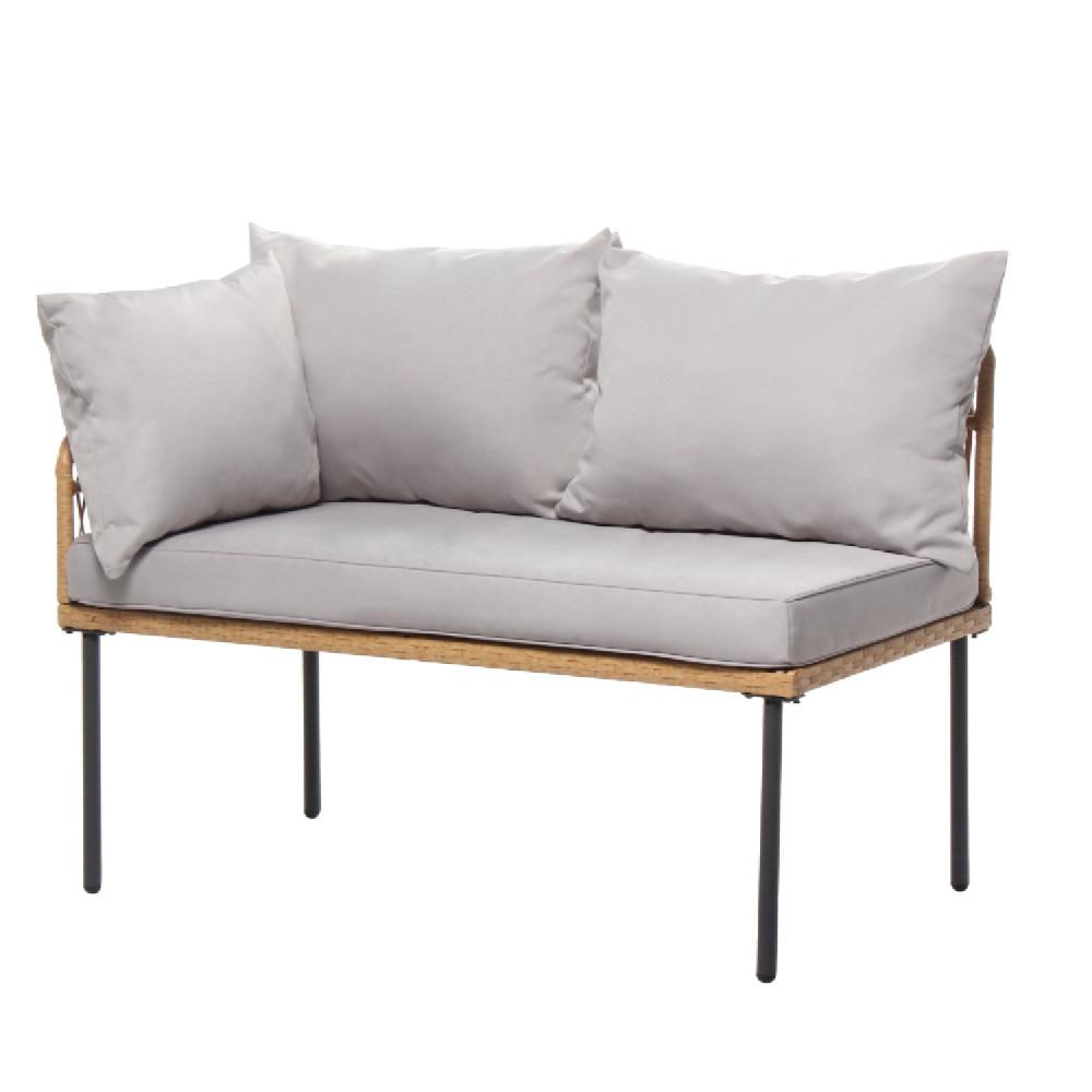 Conjunto De Muebles De Jardín Esquinero De 3 Plazas Efecto Ratán LECCE