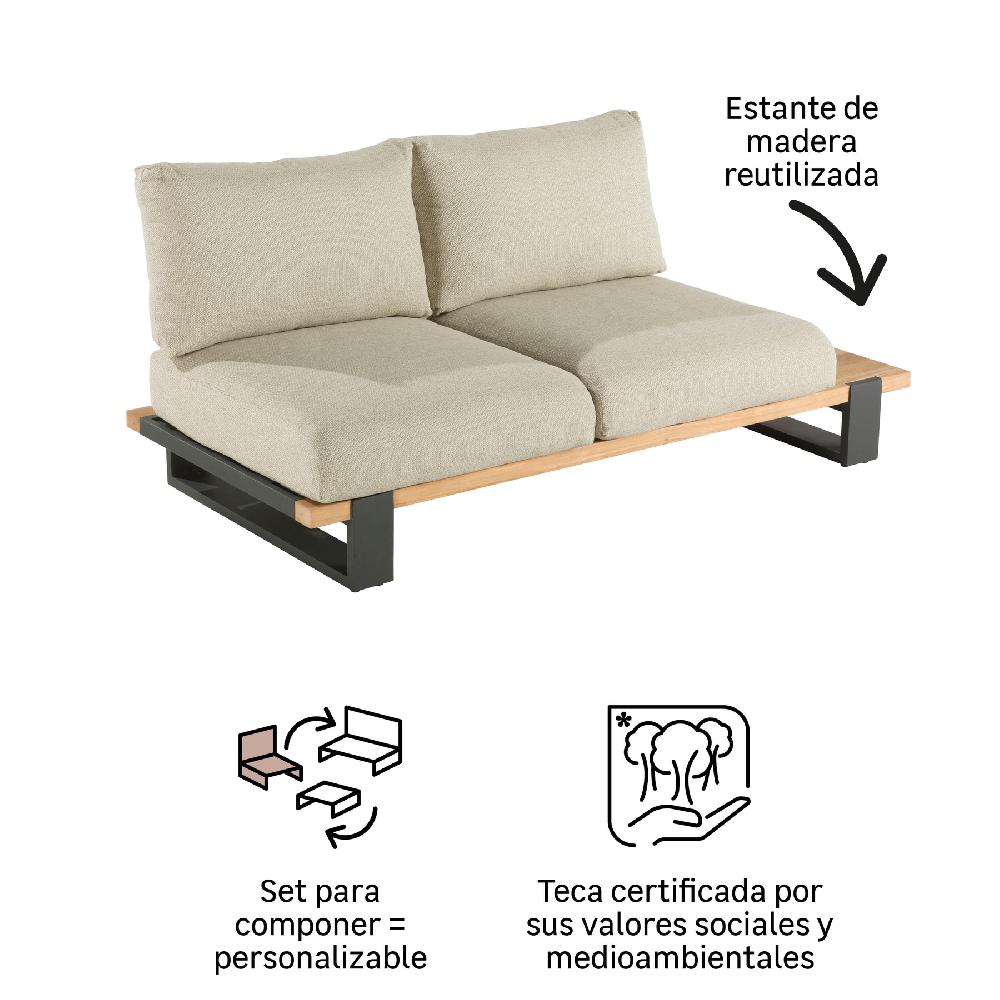 Conjunto De Muebles De Jardín Griffin De Teca Para 5 Personas