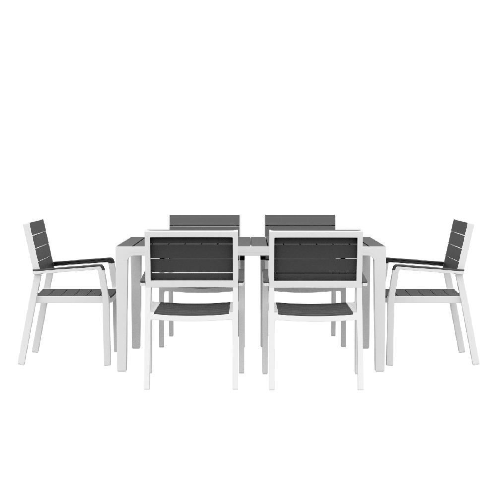 Conjunto De Muebles De Jardín Harmony De Resina Para 6 Comensales