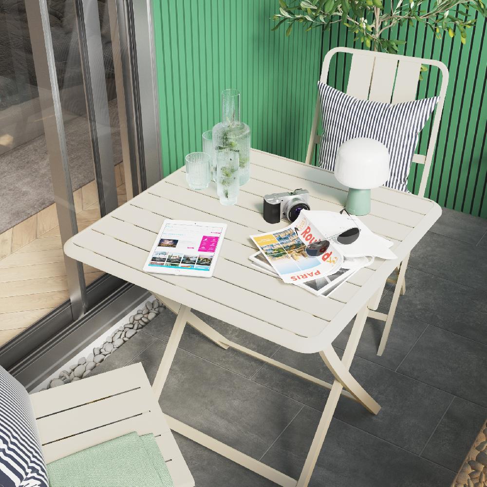 Conjunto De Muebles De Jardín Idaho De Aluminio Beige Para 2 Personas