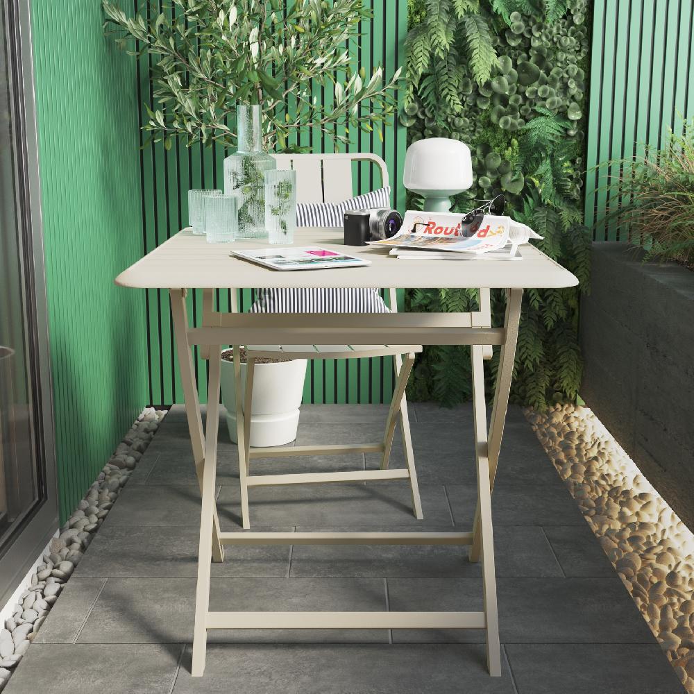 Conjunto De Muebles De Jardín Idaho De Aluminio Beige Para 2 Personas