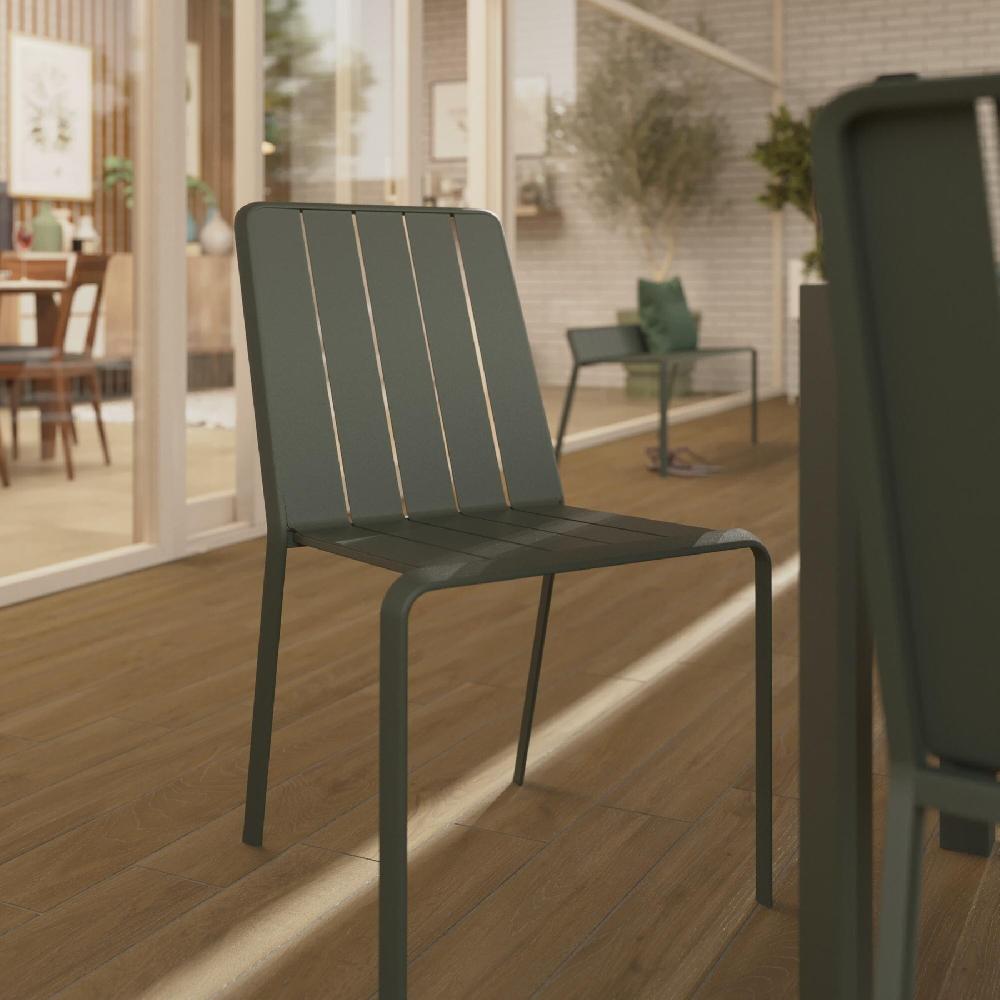 Conjunto De Muebles De Jardín Idaho De Aluminio Verde Para 4 Personas