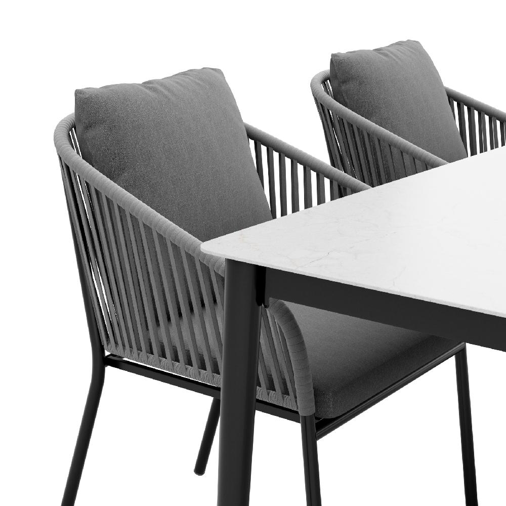 Conjunto De Muebles De Jardín Jónico De Aluminio Para 4 Comensales