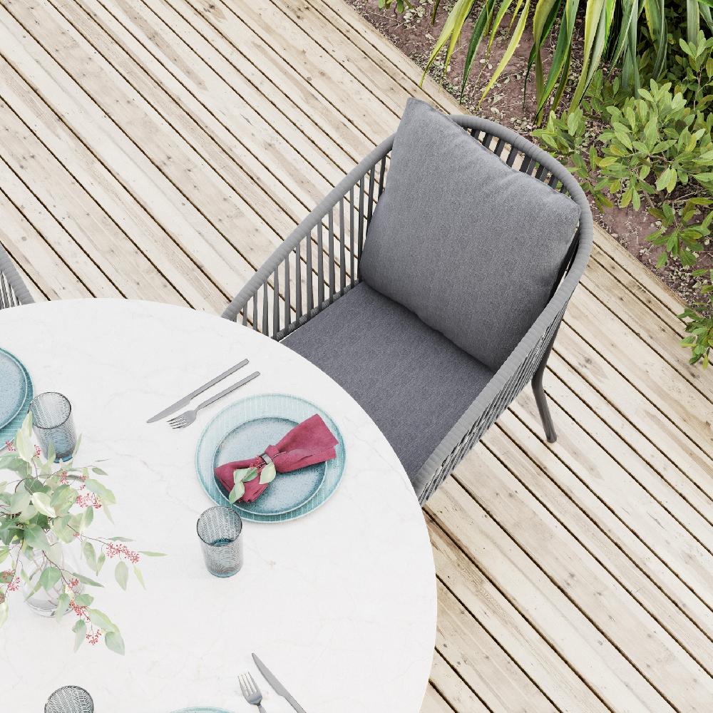 Conjunto De Muebles De Jardín Jónico De Aluminio Para 4 Comensales