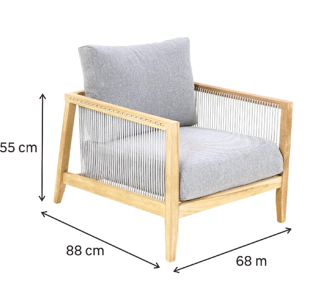 Conjunto De Muebles De Jardín Lita De Teca Para 4 Personas