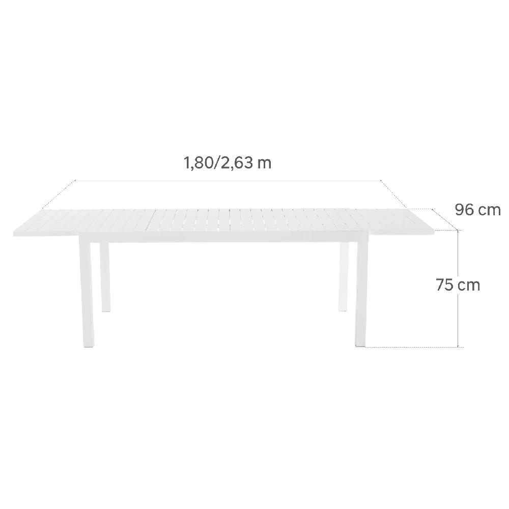 Conjunto De Muebles De Jardín Lyra II De Aluminio Blanco Para 8 Personas