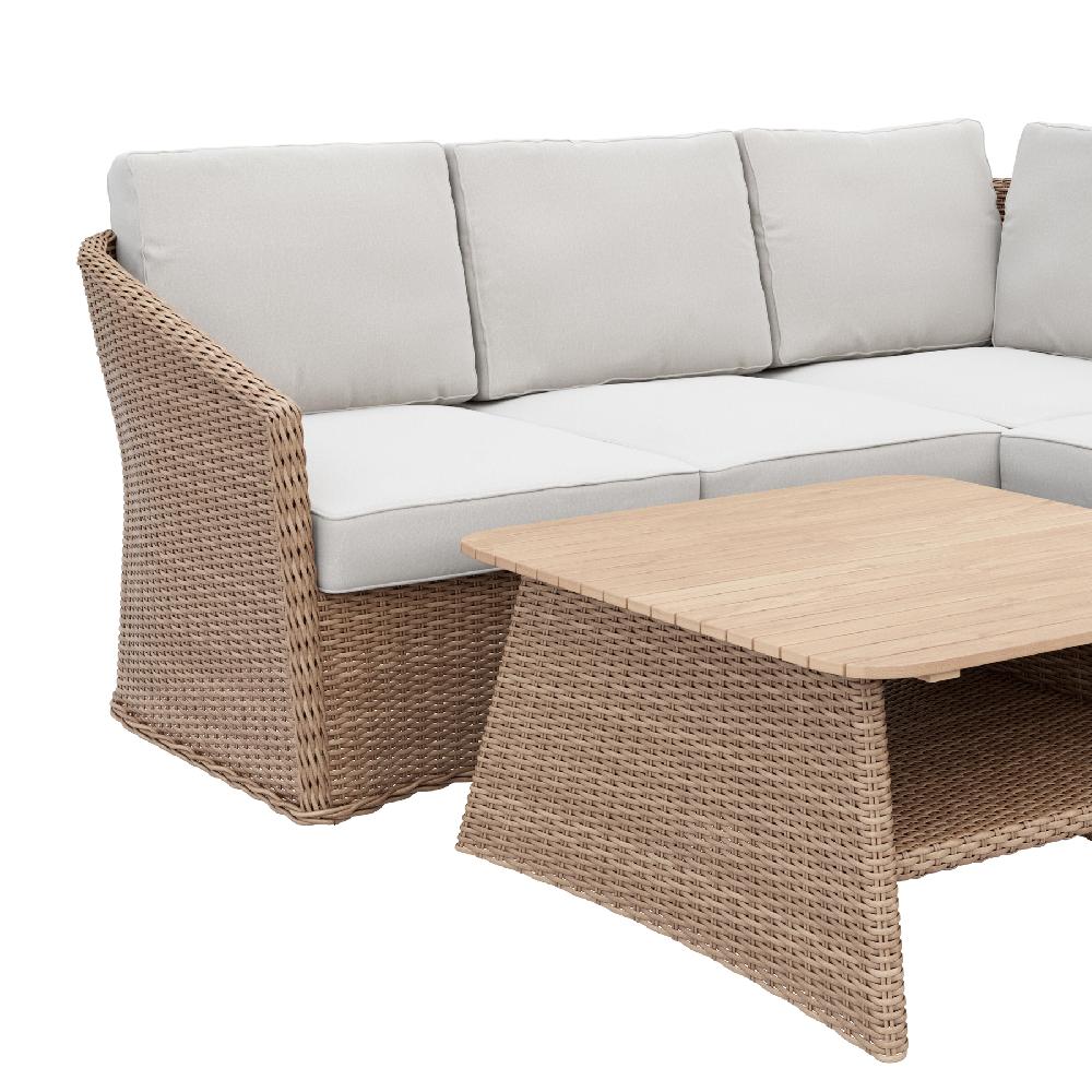 Conjunto De Muebles De Jardín Majuro De Ratán Para 5 Comensales