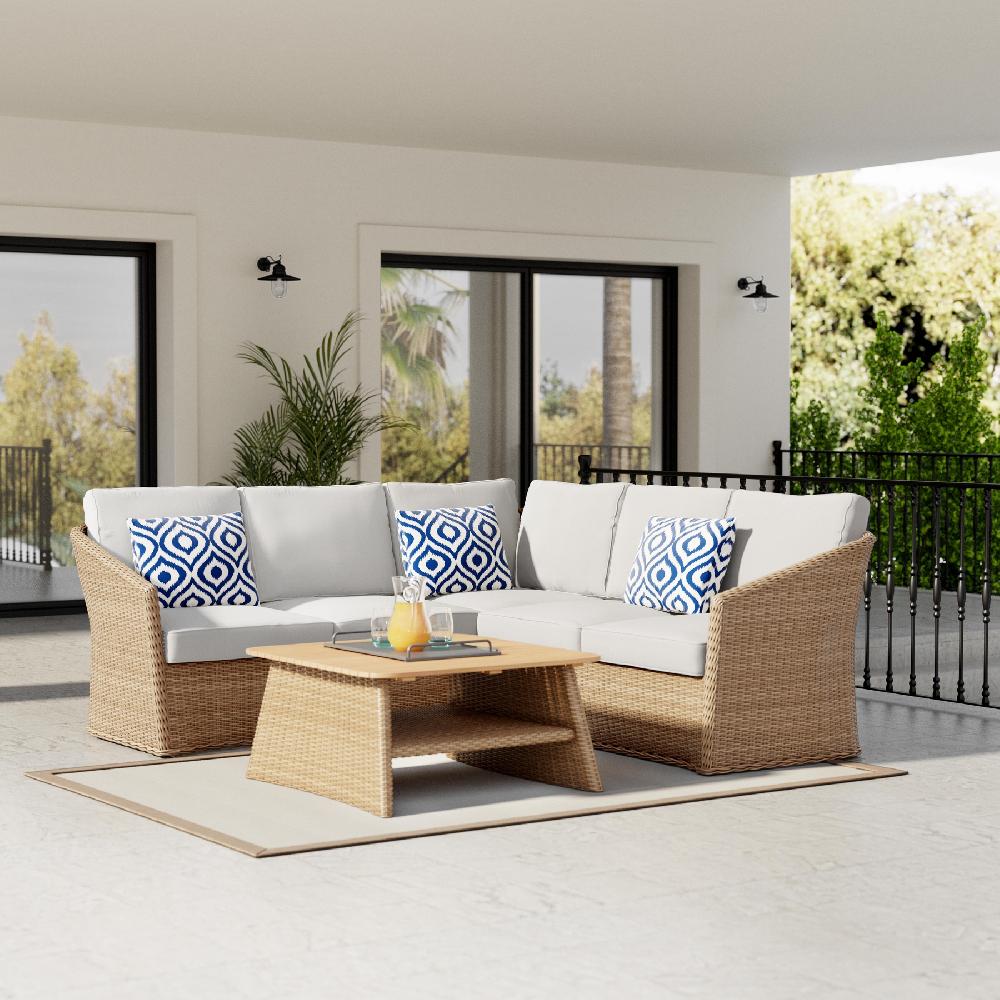 Conjunto de muebles de jardín Majuro de ratán para 5 comensales