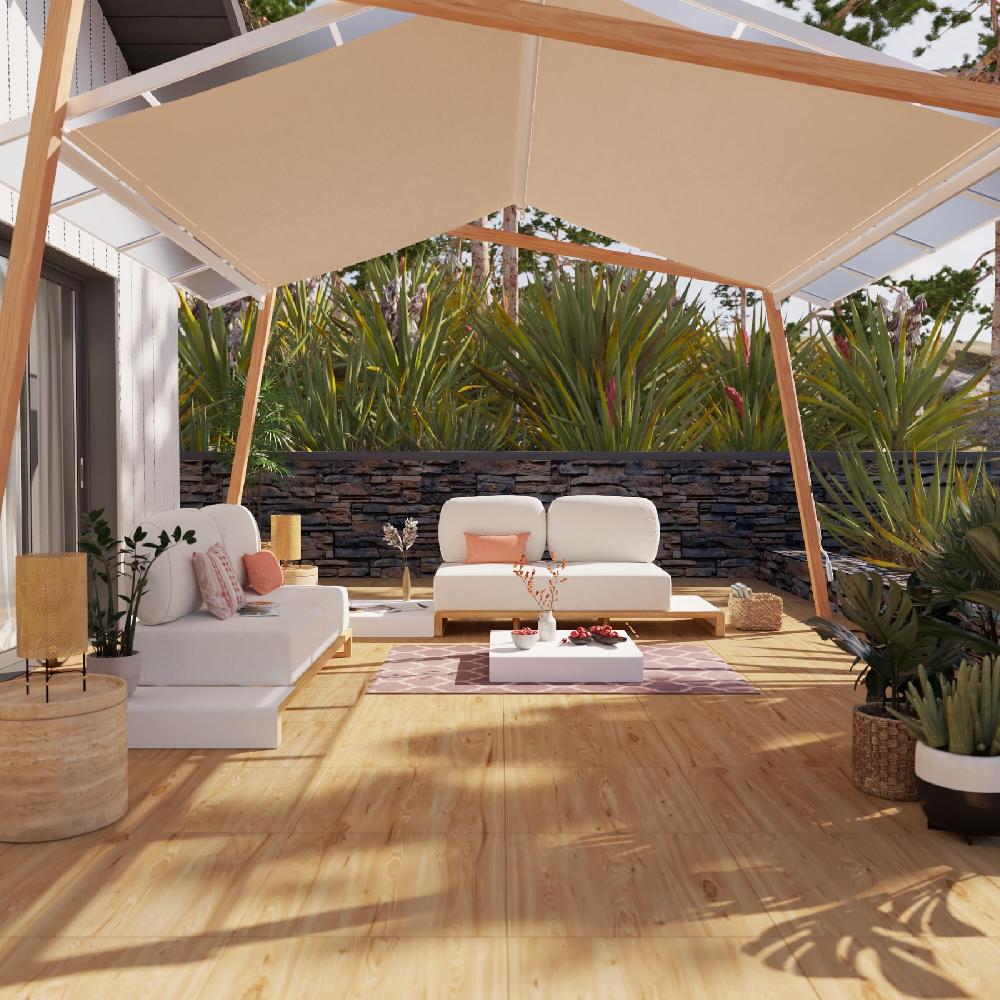 Conjunto de muebles de jardín Memphis de teca para 4 personas