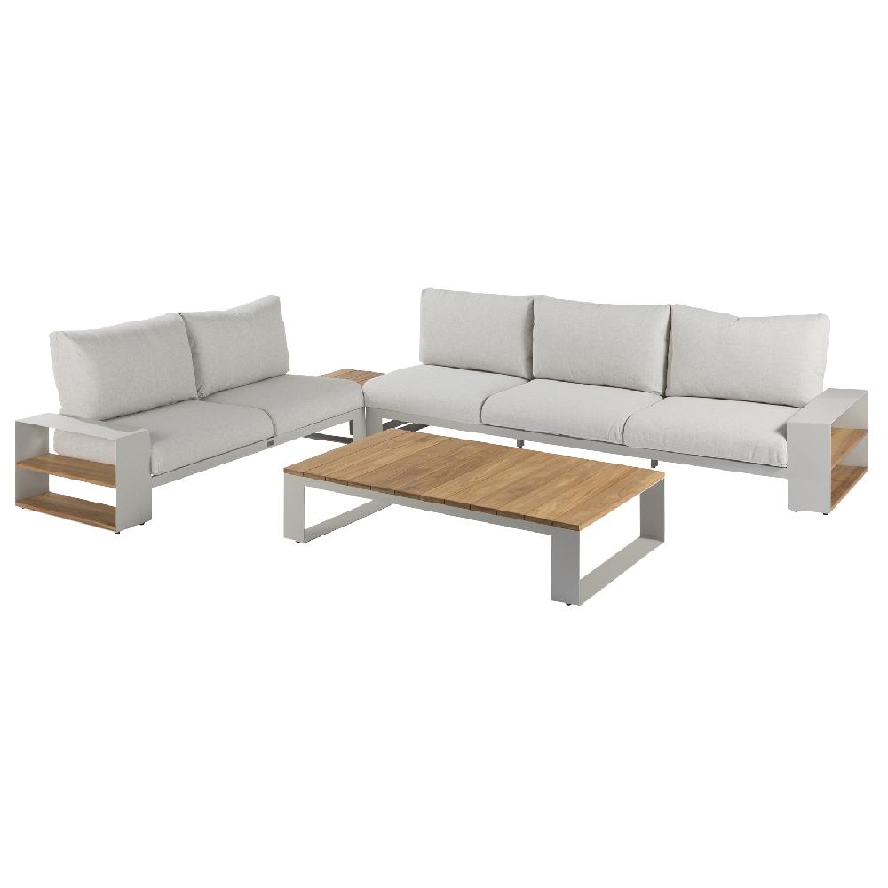 Conjunto De Muebles De Jardín Surrey II De Teca/aluminio Para 5 Personas