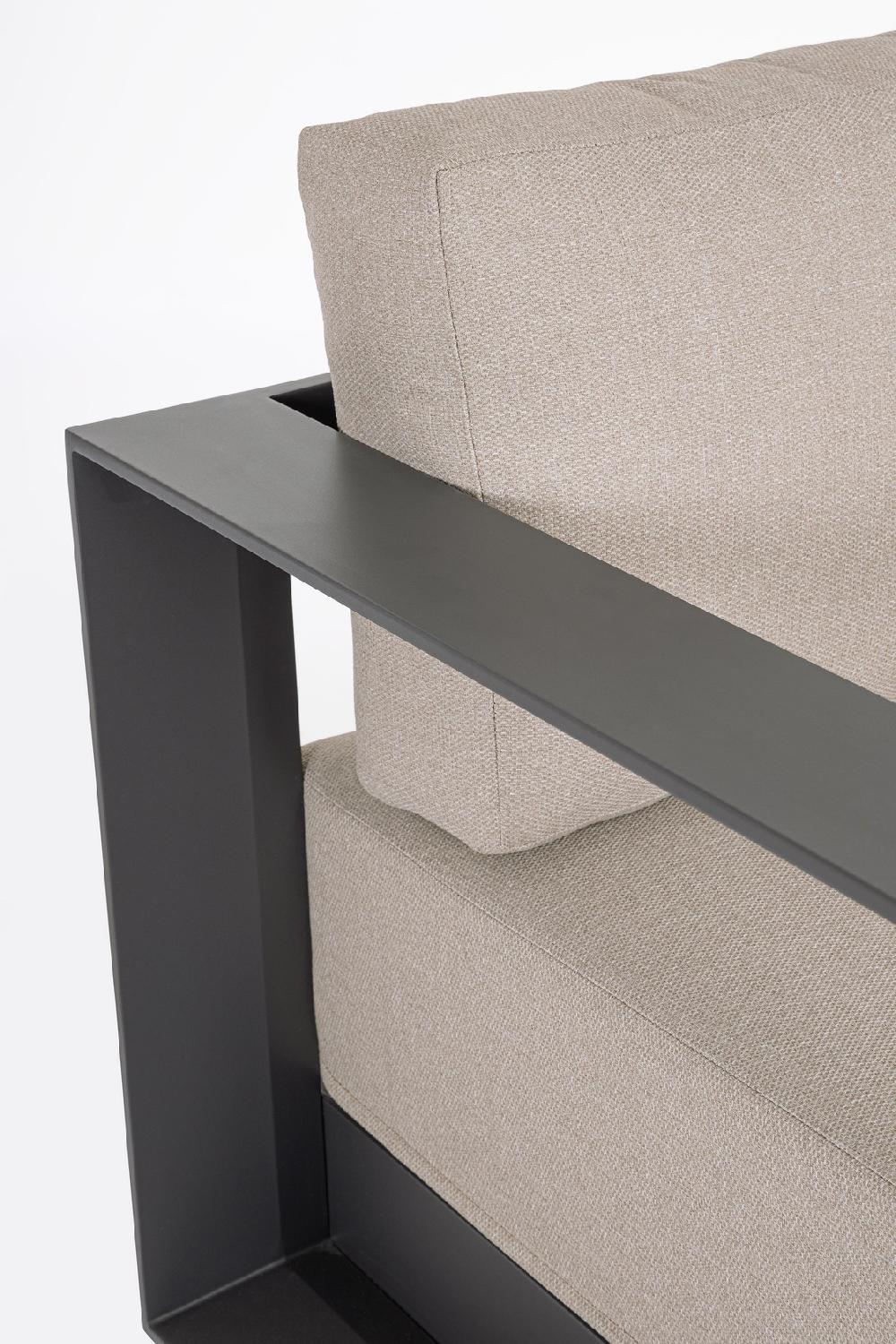 Conjunto De Muebles De Jardín Y Terraza "MOSES" Con Cojines 5 Plazas En Aluminio Antracita