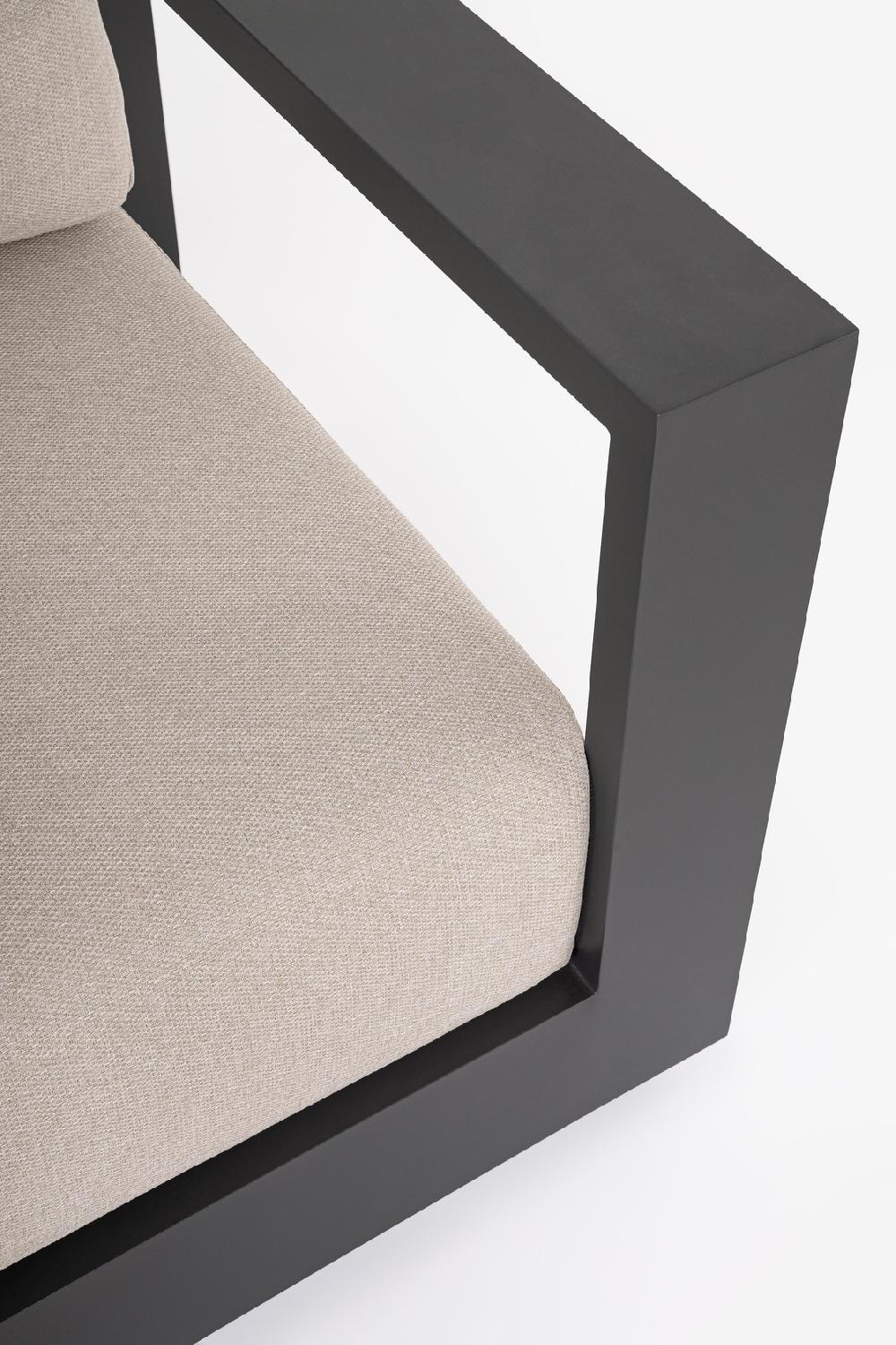 Conjunto De Muebles De Jardín Y Terraza "MOSES" Con Cojines 5 Plazas En Aluminio Antracita