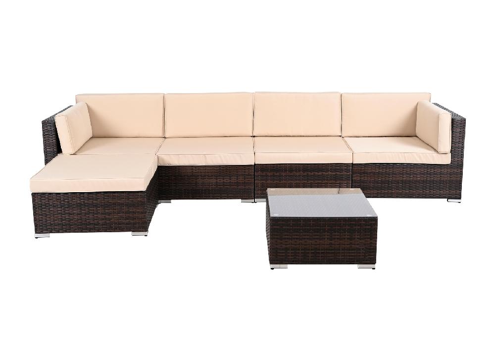 Conjunto De Muebles De Porche Gales De Ratán Sintético De 5 Plazas