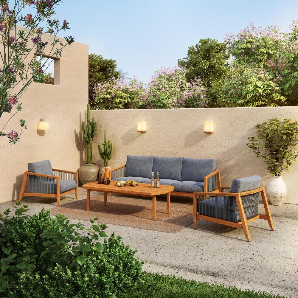 Conjunto de muebles de porche Lita de teca para 5 comensales