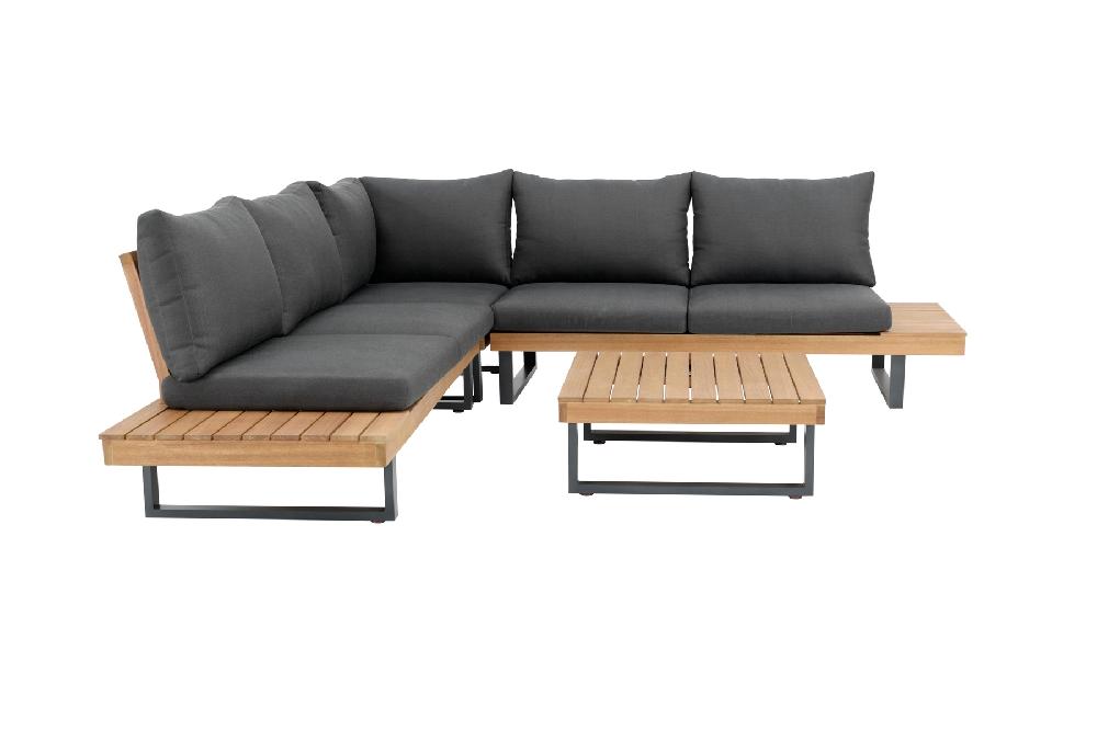 Conjunto De Muebles De Porche Nilo De Aluminio Y Madera Para 6/8 Comensales