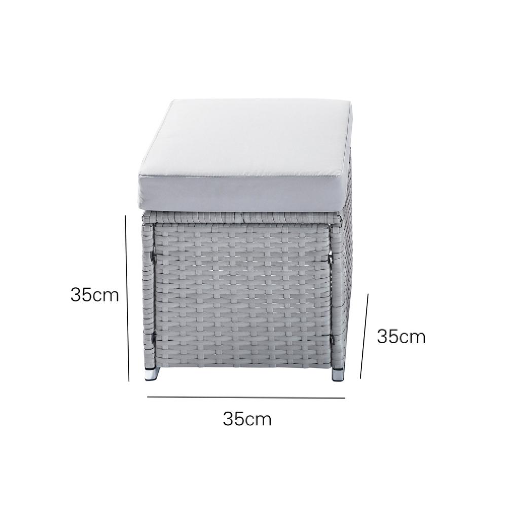 Conjunto De Muebles Empotrados De Jardín De 10 Plazas De Resina Tejida Negra SAMOA