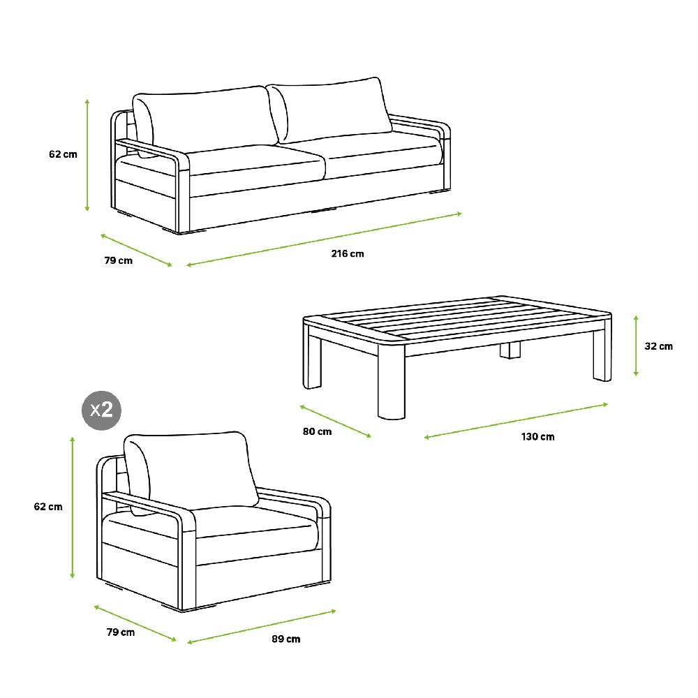 Conjunto De Porche Bari De Madera De Teca Para 5 Comensales