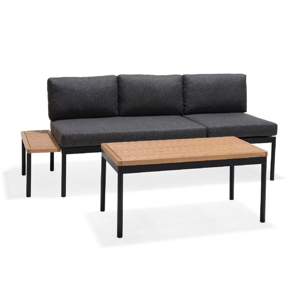 Conjunto De Porche De Jardín Bryde De Madera Para 3 Comensales