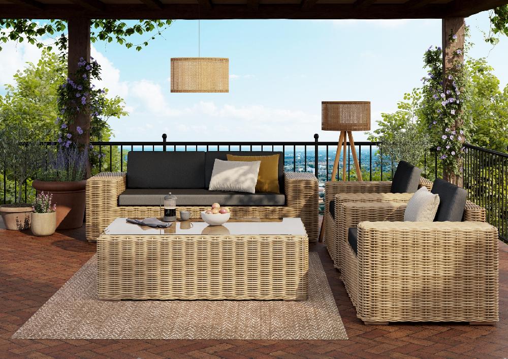 Conjunto de porche de jardín Kenia II para 5 comensales