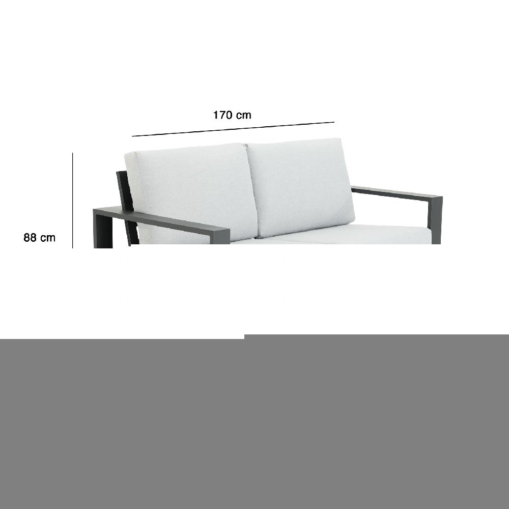 Conjunto De Porche De Jardín NATERIAL Athena De Aluminio Gris Para 5 Personas