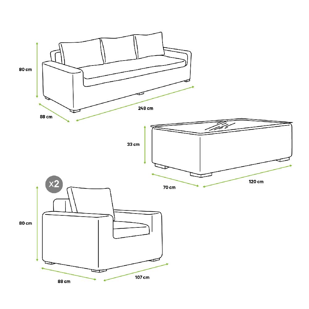 Conjunto De Porche De Jardín New Ayamonte Para 5 Comensales