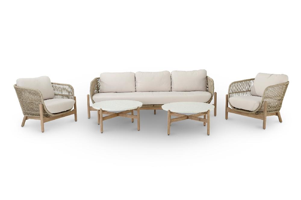 Conjunto De Porche De Jardín Provenza De Acacia Para 5 Comensales