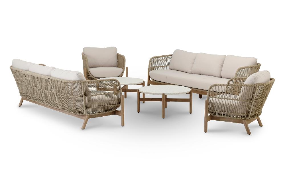 Conjunto De Porche De Jardín Provenza De Acacia Para 8 Comensales