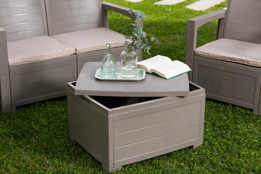 Conjunto De Resina Para Exterior/jardín Efecto Madera Licata Tortora