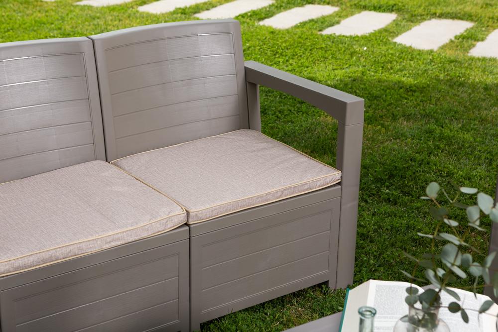 Conjunto De Resina Para Exterior/jardín Efecto Madera Licata Tortora