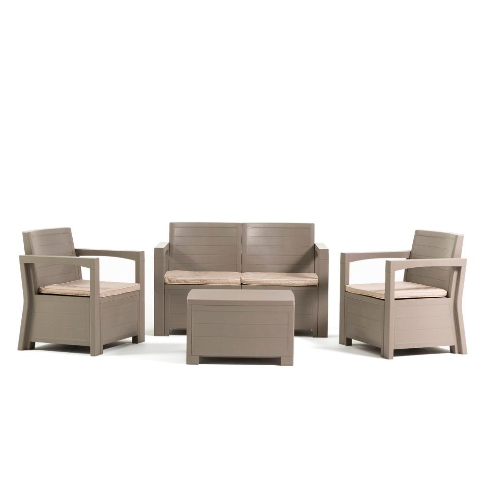 Conjunto De Resina Para Exterior/jardín Efecto Madera Licata Tortora