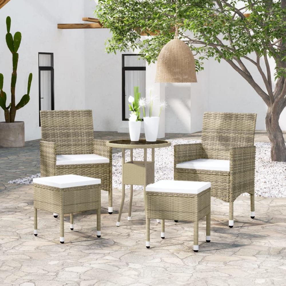 Conjunto de salón de jardín de 5 piezas vidaXL ratán sintético beige