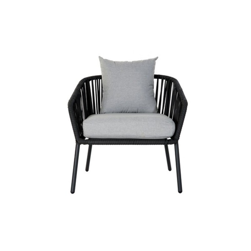 Conjunto De Sofá Y Mesa DKD Home Decor MB-179039 Gris Jardín Poliéster Cuerda Aluminio (151 5 X 72 X 70 Cm) (4 Pcs)