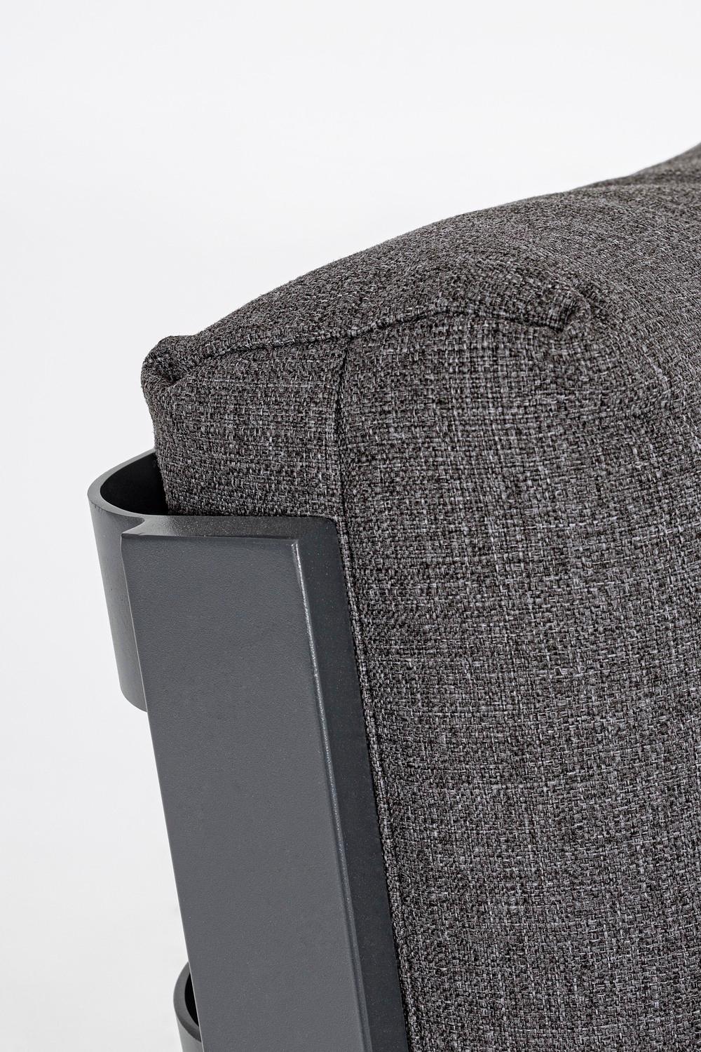 Conjunto De Sofá Y Sillones De Aluminio Con Cojines En Color Antracita "TRUMAN" Para Jardín Y Terraza