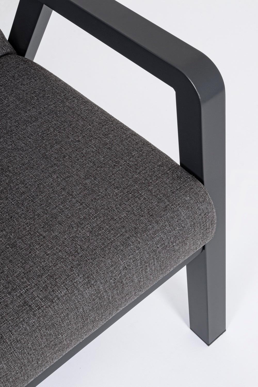 Conjunto De Sofá Y Sillones De Aluminio Con Cojines En Color Antracita "TRUMAN" Para Jardín Y Terraza