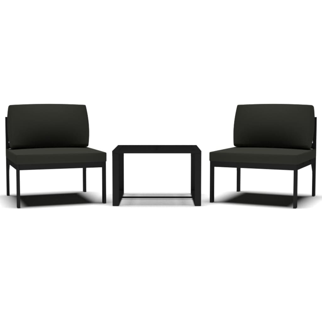 Conjunto De Sofás De 3 Piezas Con Cojines Aluminio Antracita / Vica Home / Antracita