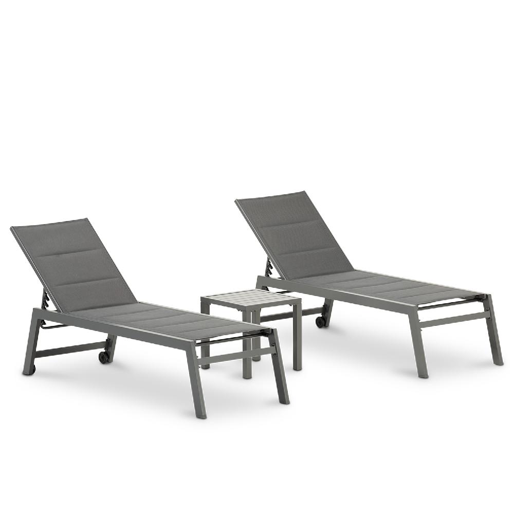Conjunto de tumbonas altas y mesita de jardín antracita - Tokyo