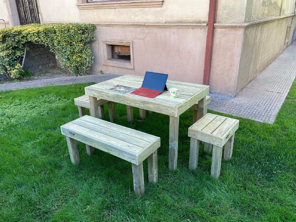 Conjunto Jardín De Madera Tratada De 5 Piezas- VidaHuerto