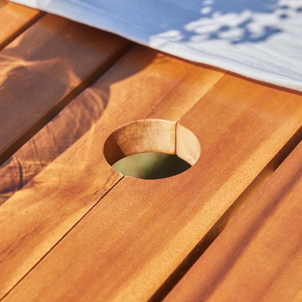 Conjunto Jardín Mesa Extensible Y 4 Sillas Plegables Con Cojines - Java