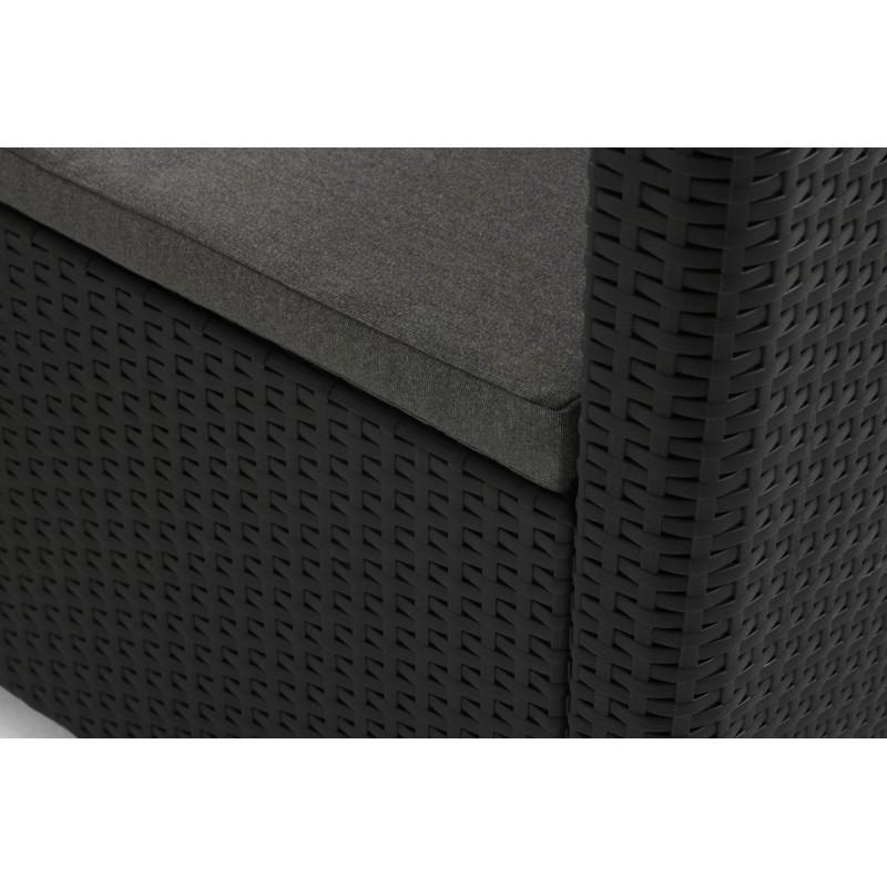 CONJUNTO LOUNGE MARIE SOFÁ GRAFITO + 2 SILLONES + MESA CENTRO ABIERTA