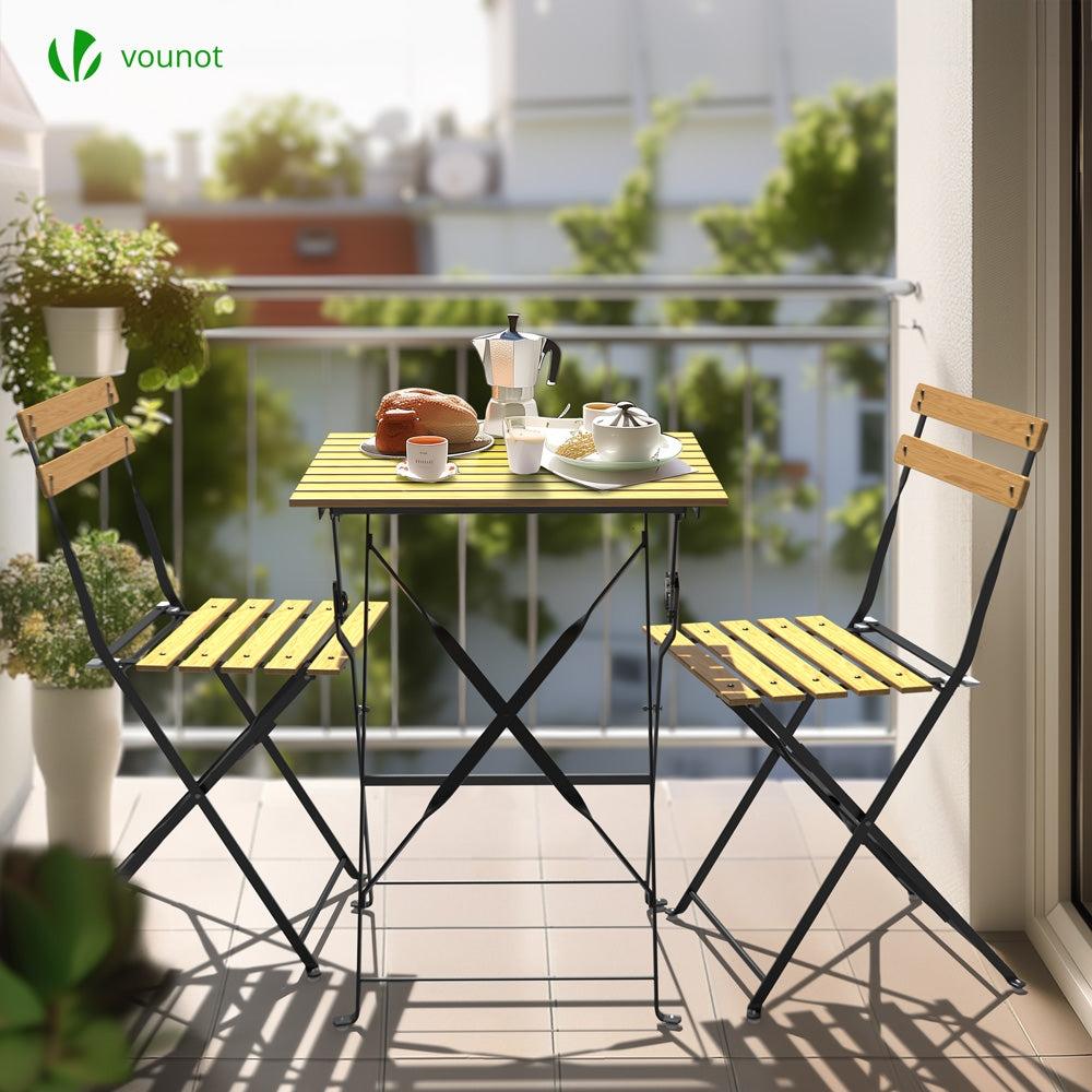 Conjunto Mesa Y Sillas Jardín Plegable Set De Bistro Muebles De Jardín Madera