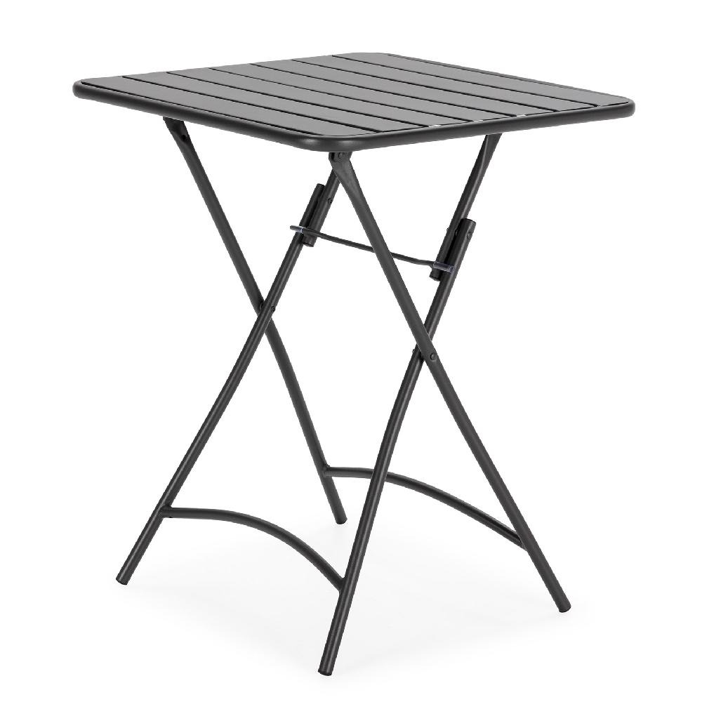 Conjunto Muebles De Jardín Perla 3 Piezas Negro Mesa Y 2 Sillas