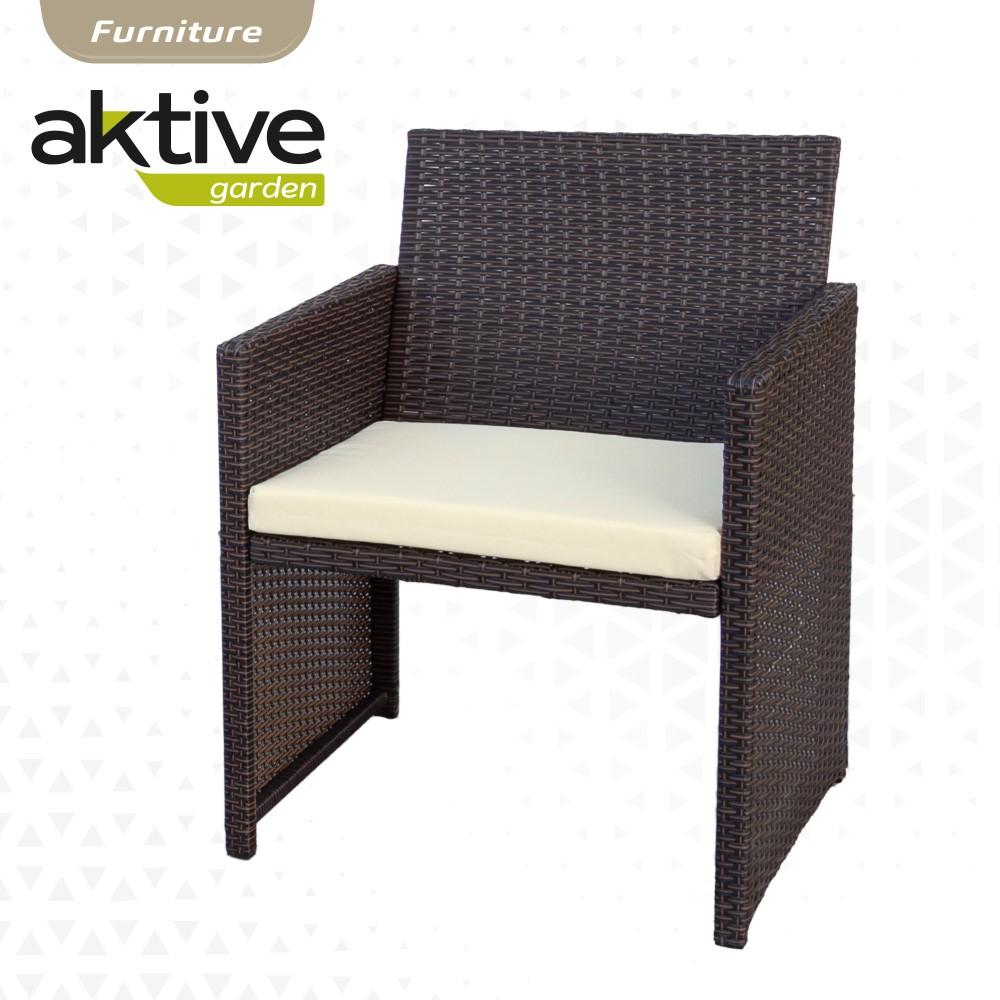 Conjunto Muebles Terraza Ratán 3 Sillones Y 1 Mesa Aktive