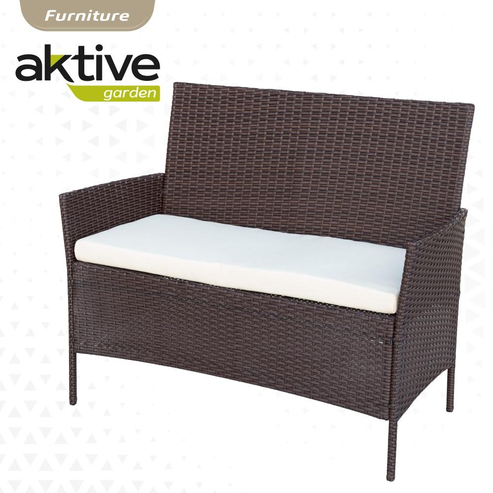 Conjunto Muebles Terraza Sillones Sofá Y Mesa Ratán Aktive