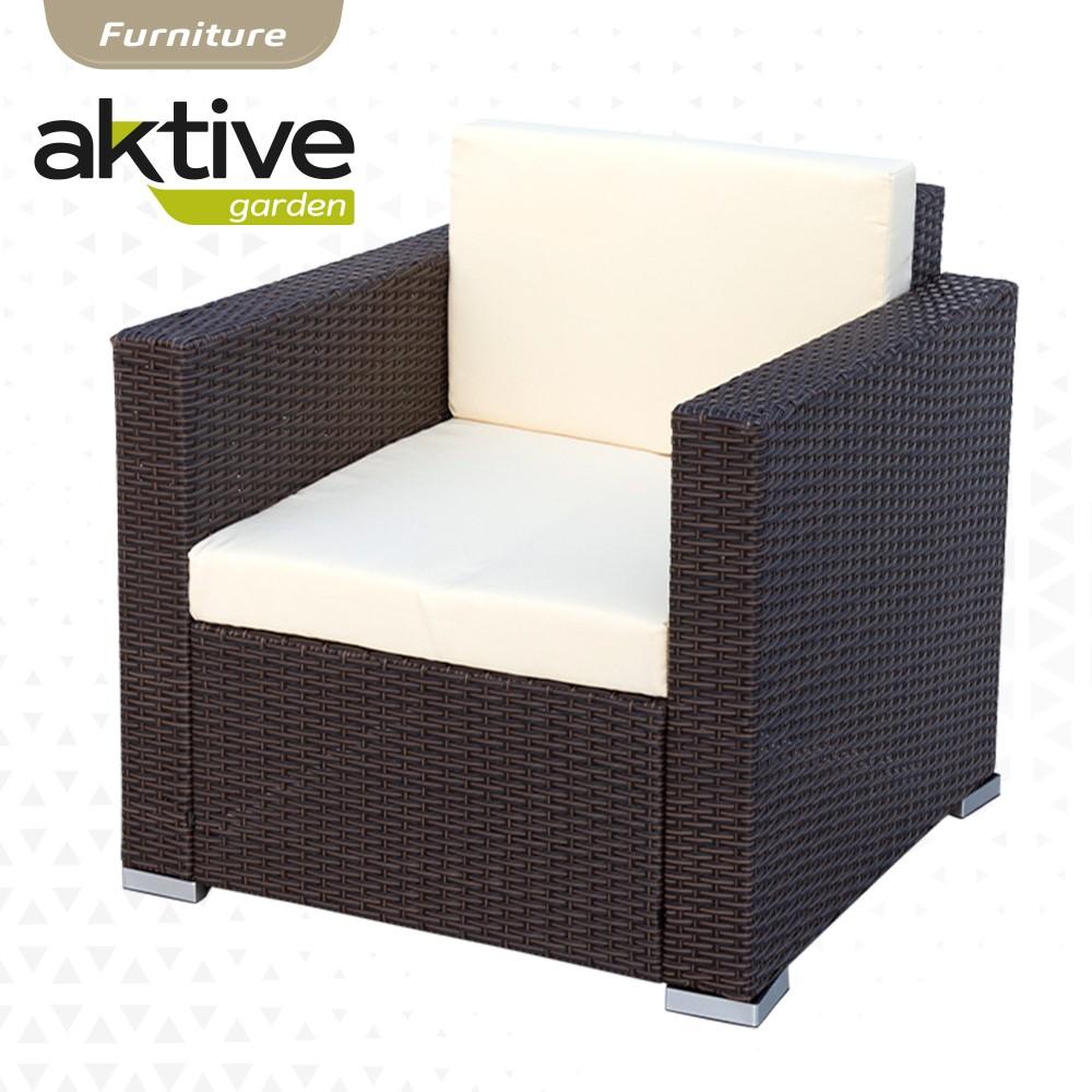 Conjunto Muebles Terraza Sillones Sofá Y Mesita Ratán Aktive