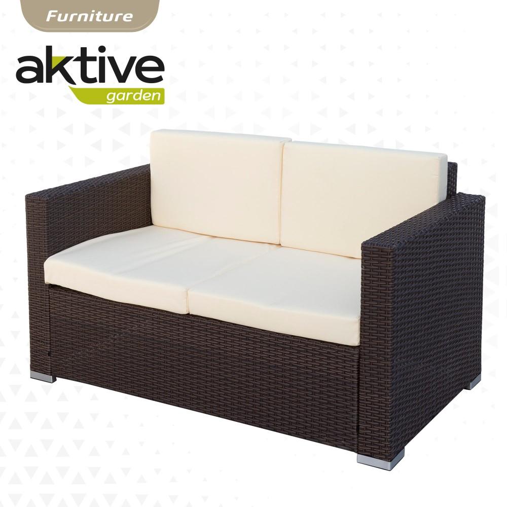 Conjunto Muebles Terraza Sillones Sofá Y Mesita Ratán Aktive