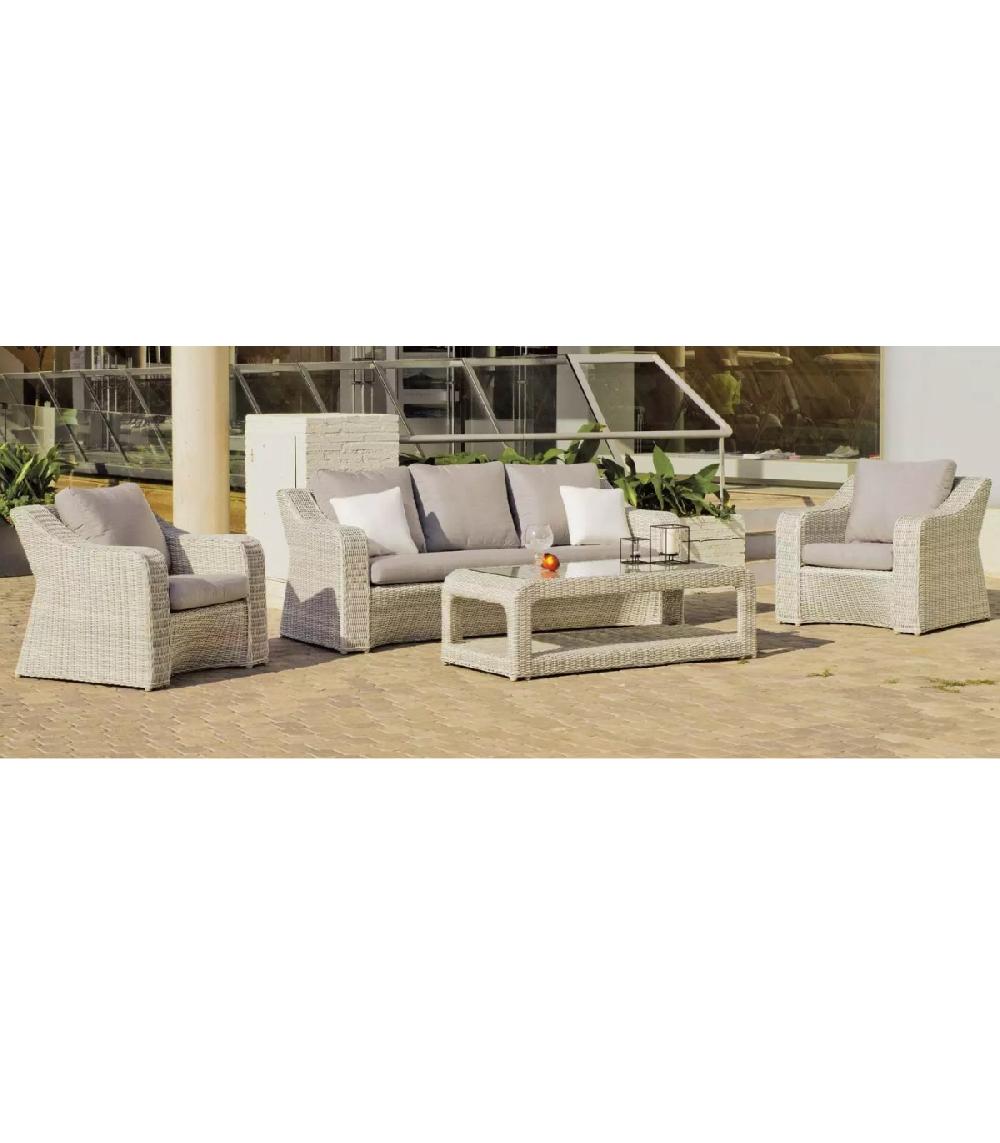 Conjunto Sofá 3 Plazas + 2 Sillones Con Cojines + Mesa De Centro Celebes-8 Médula Luxe