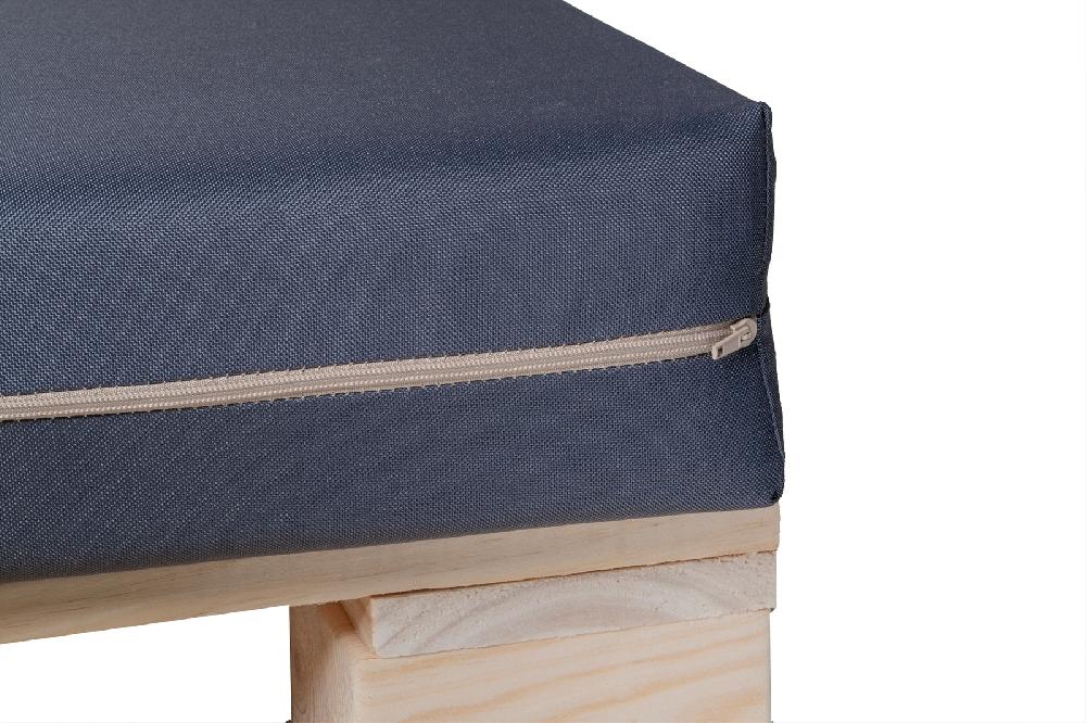 CONJUNTO SOFA DE PALETS + COJINES DE TEJIDO IMPERMEABLE (ASIENTO + RESPALDO) - 100X60cm En COLOR GRIS