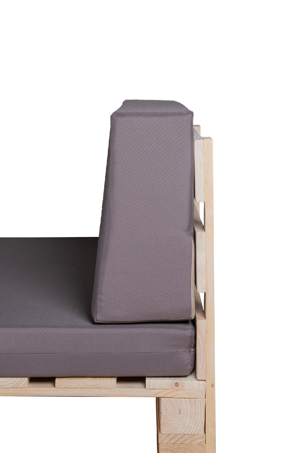 CONJUNTO SOFA DE PALETS + COJINES DE TEJIDO IMPERMEABLE (ASIENTO + RESPALDO) - 100X60cm En COLOR CAQUI